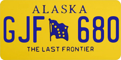 AK license plate GJF680
