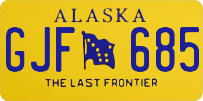 AK license plate GJF685