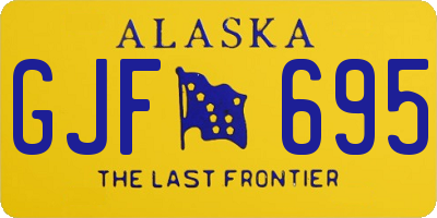 AK license plate GJF695