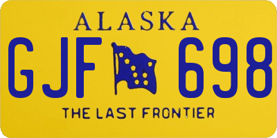 AK license plate GJF698