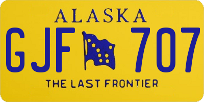 AK license plate GJF707