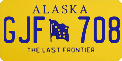 AK license plate GJF708
