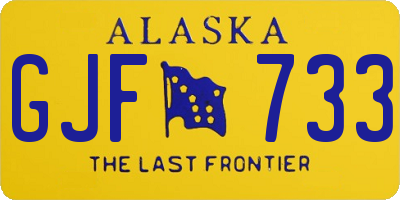 AK license plate GJF733