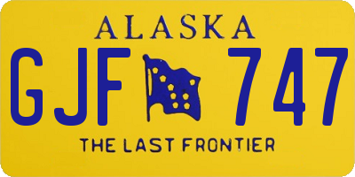AK license plate GJF747