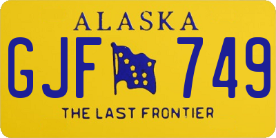 AK license plate GJF749