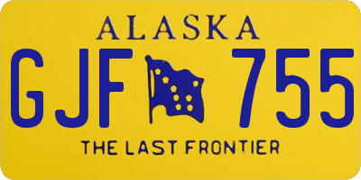 AK license plate GJF755