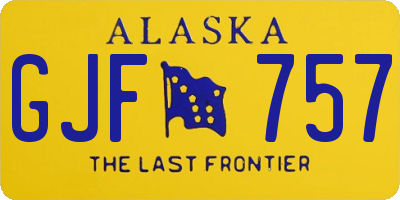AK license plate GJF757