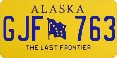 AK license plate GJF763