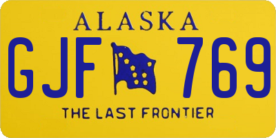 AK license plate GJF769