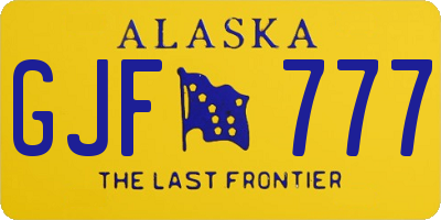 AK license plate GJF777