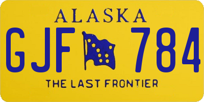 AK license plate GJF784