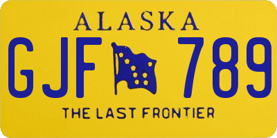 AK license plate GJF789