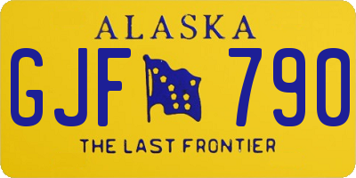 AK license plate GJF790