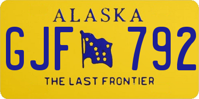 AK license plate GJF792
