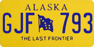 AK license plate GJF793