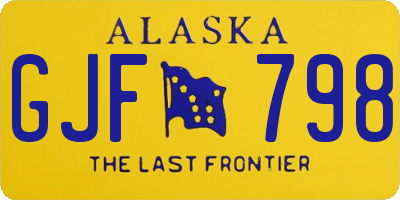 AK license plate GJF798