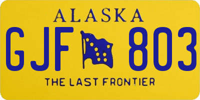 AK license plate GJF803