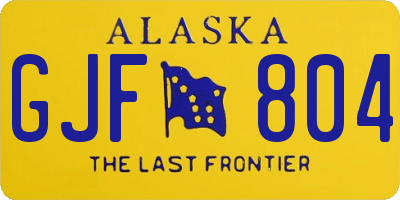 AK license plate GJF804