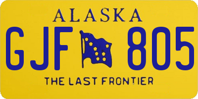 AK license plate GJF805
