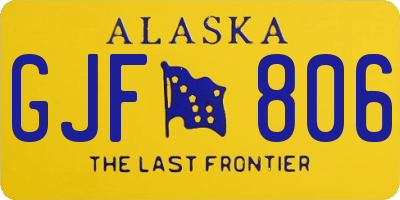 AK license plate GJF806