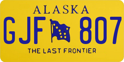 AK license plate GJF807