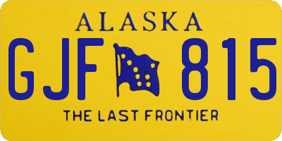 AK license plate GJF815