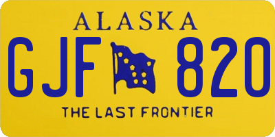AK license plate GJF820