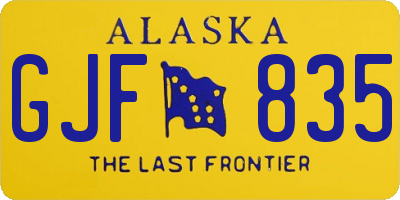 AK license plate GJF835