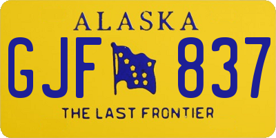 AK license plate GJF837
