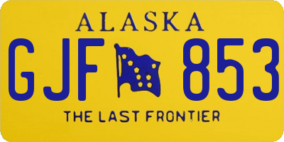 AK license plate GJF853
