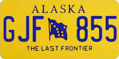 AK license plate GJF855