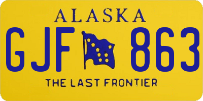 AK license plate GJF863