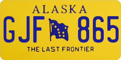 AK license plate GJF865