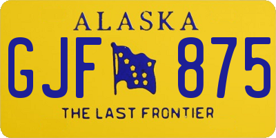 AK license plate GJF875