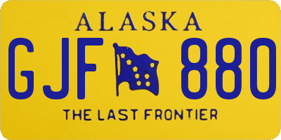 AK license plate GJF880