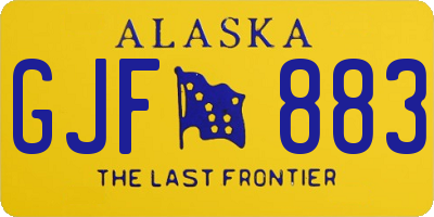 AK license plate GJF883