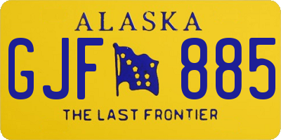 AK license plate GJF885