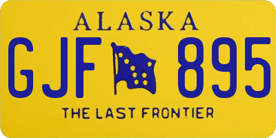 AK license plate GJF895