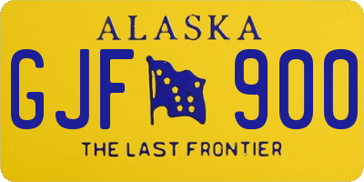AK license plate GJF900