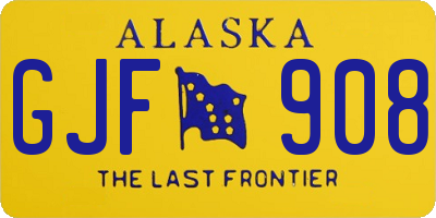 AK license plate GJF908