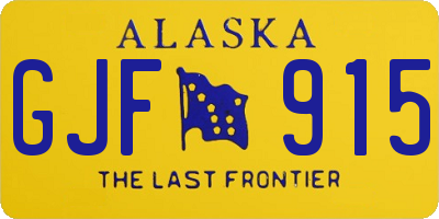 AK license plate GJF915