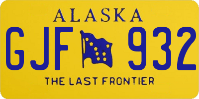 AK license plate GJF932