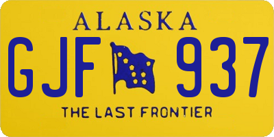 AK license plate GJF937
