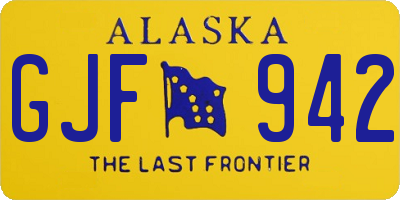 AK license plate GJF942
