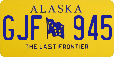 AK license plate GJF945