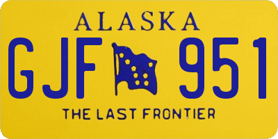 AK license plate GJF951