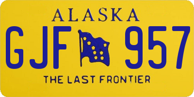 AK license plate GJF957