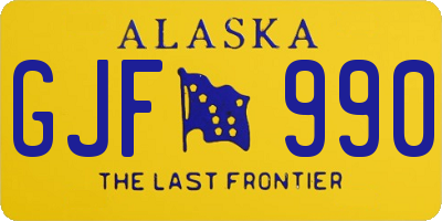 AK license plate GJF990