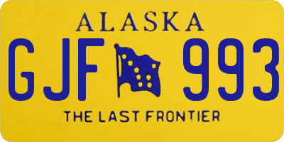 AK license plate GJF993