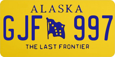 AK license plate GJF997
